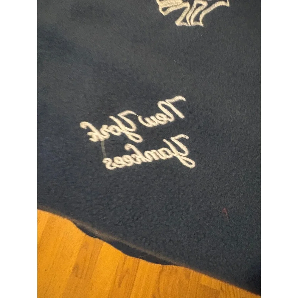 NY Yankees embroidered fleece blanket 70x 55 in